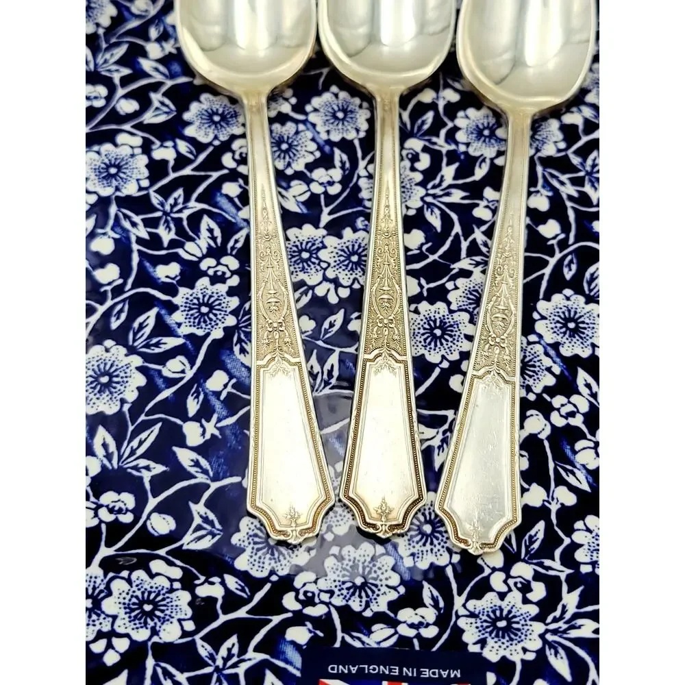1847 Rogers Bros Ancestral Silverplate Set of 3 Teaspoons Discontinued
